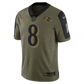 Baltimore Ravens Tröjor Lamar Jackson 8 Nike 2021 Salute to Service - Herr